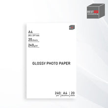 Load image into Gallery viewer, Bestink High Quality Inkjet Photo Paper A4 210x297mm Glossy Photo Paper 240gsm 20 sheets